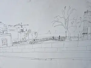 Ernst Vijlbrief - Twee (2) inkt tekeningen 1958 "Parijs - ile st Louis en port des Invalides" ges. kopen? Bied vanaf 38!