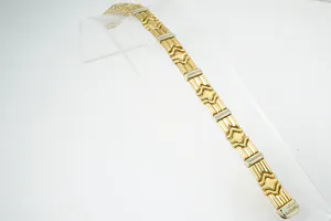 Aparte 18Krt bi-color gouden unisex armband - gekeurd - Massief & zwaar! kopen? Bied vanaf 1180!