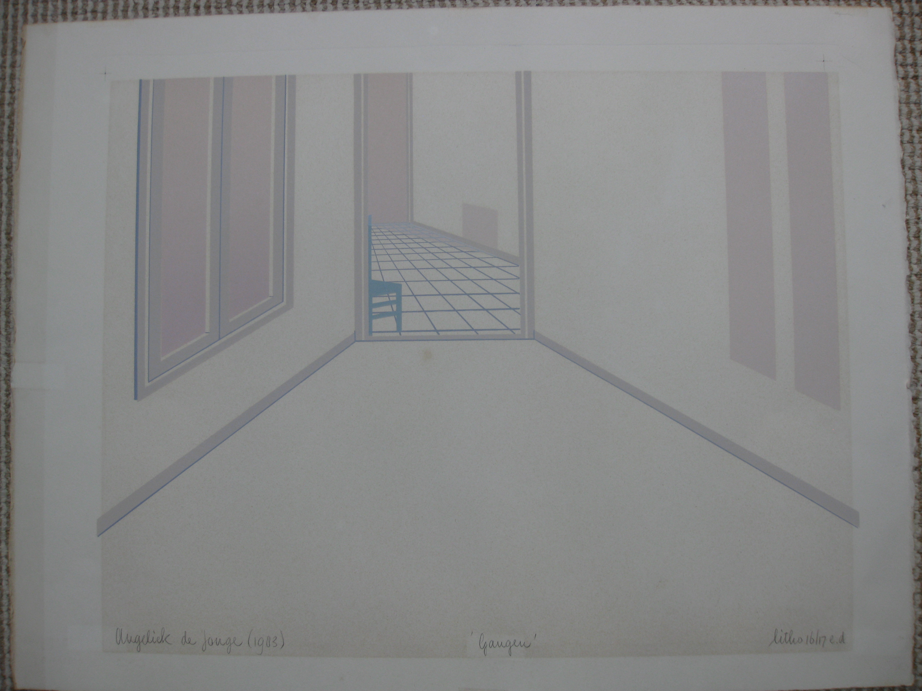 Angeliek de Jonge - "Gangen". Litho 16/17 e.d.  kopen? Bied vanaf 1!