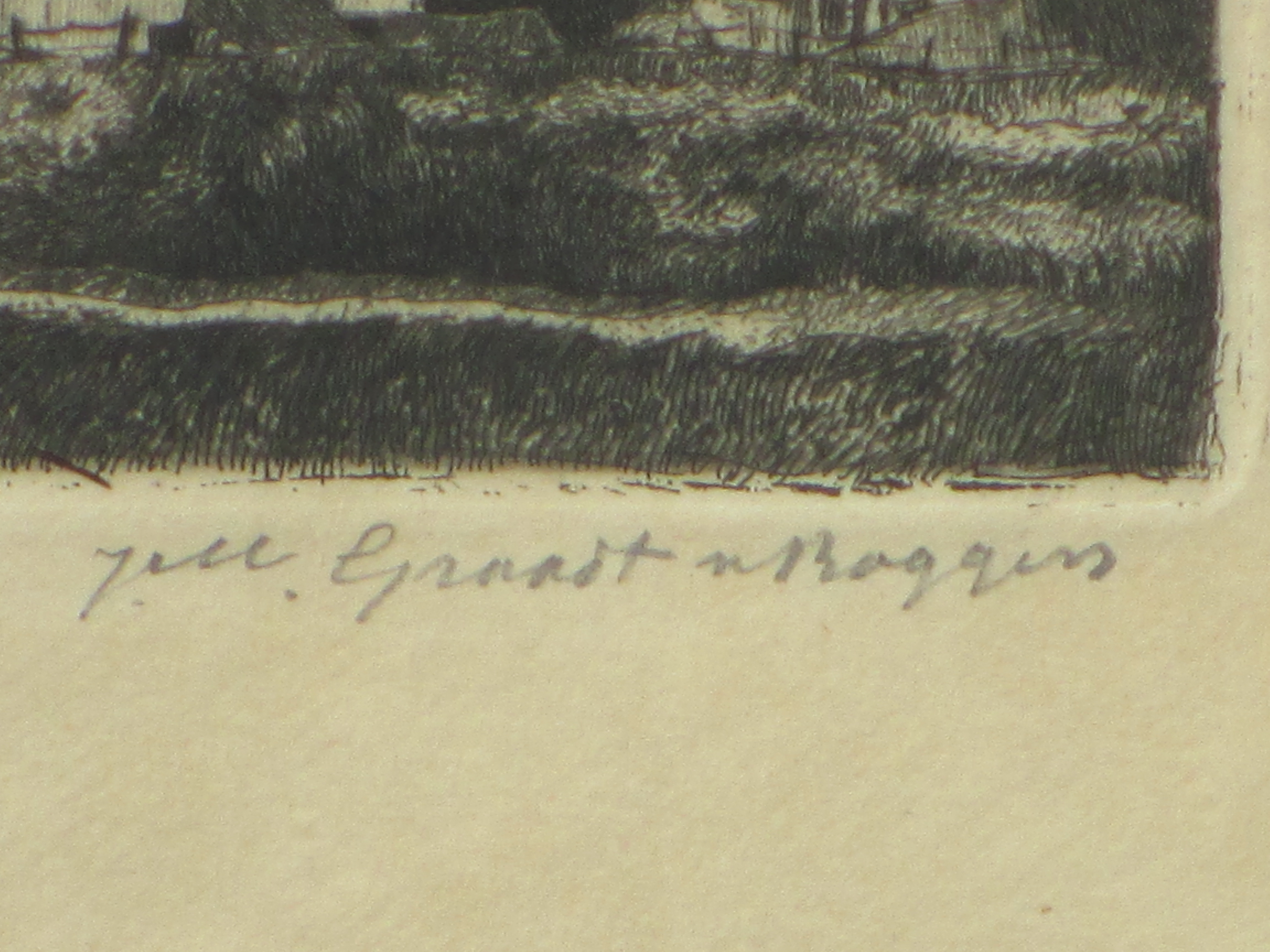 Johannes Graadt van Roggen - Gezicht op Grave met molen - Ets kopen? Bied vanaf 80!