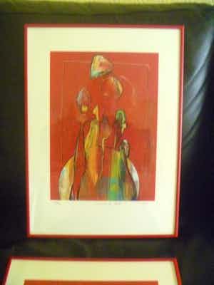 Ruud van der Beele - Zeefdruk, z.t. Abstract 3 - Ingelijst verkocht voor € 50!