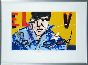 Herman Brood - Zeefdruk, Elvis - Ingelijst verkocht voor € 150!