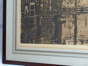 Willem Witsen - Ingelijste ets , Uilenburg I, Amsterdam – 1911 kopen? Bied vanaf 1!