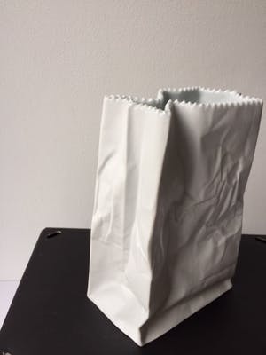 Tapio Wirkkala - Papieren Zak Vaas biscuit (mat) porselein voor Rosenthal 1977 h 19 cm kopen? Bied vanaf 69!