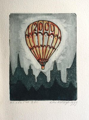 Loes Koldijk-Meyers - luchtballon, ets aquatint 1999 kopen? Bied vanaf 25!