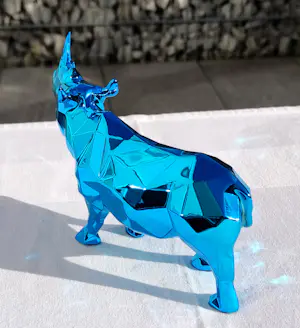 Richard Orlinski - RHINO SPIRIT (AZUR BLUE EDITION) - Skulptur kopen? Bied vanaf 250!