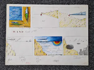 AcheterHannes Postma - Grote jaren 60 kleurpotlood tekening "kleine ontwerpjes / storm water light"? Enchérissez de 47!