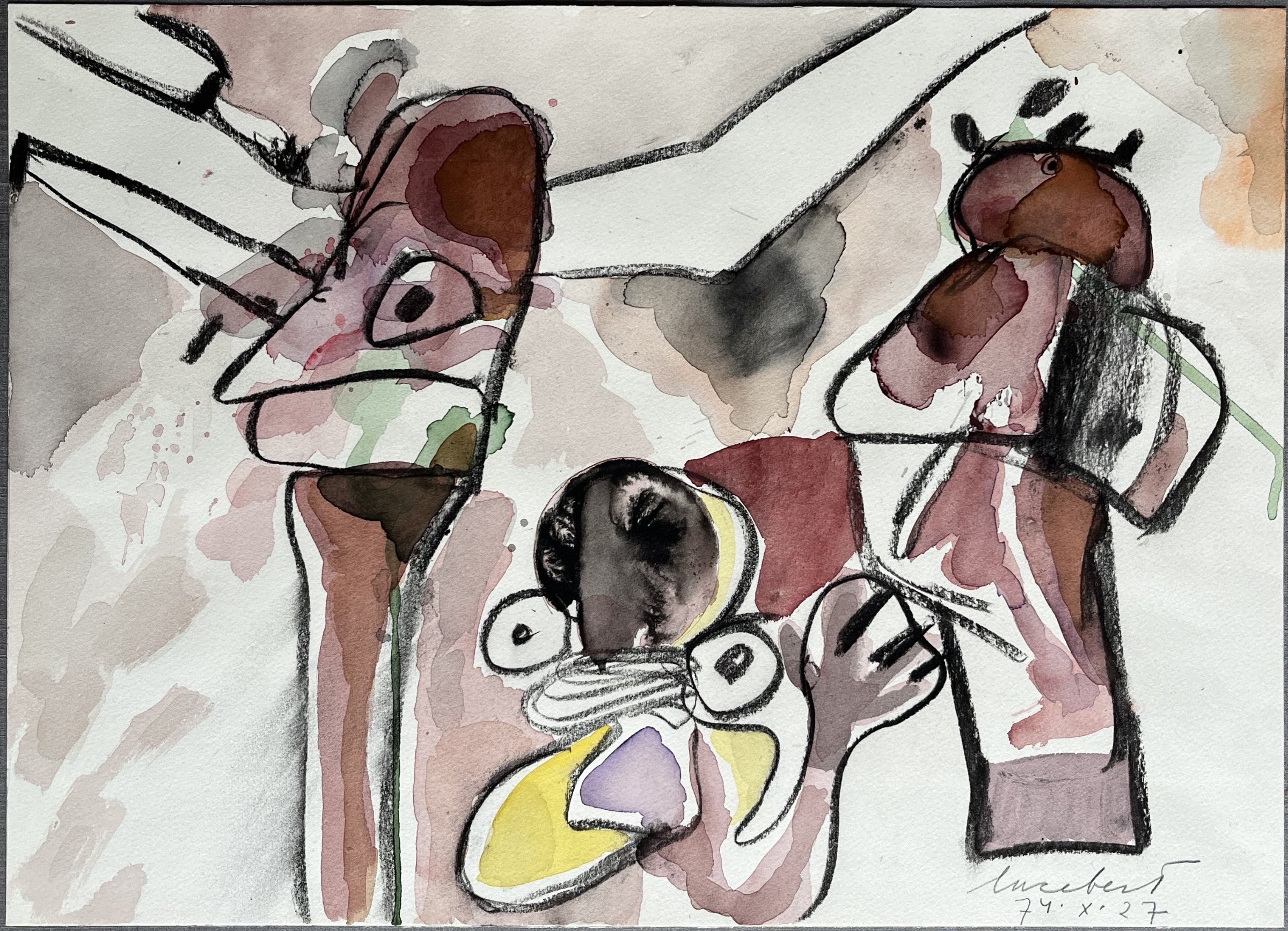 Lucebert - AQUAREL / TEKENING - 1974 kaufen? Bieten Sie von 1295!