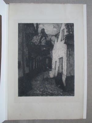Niet of onleesbaar gesigneerd - Ets steegje kopen? Bied vanaf 10!