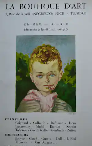 Kees van Dongen - Expositie van Kees van Dongen in La Boutique d'Art te NICE verkauft für € 115!