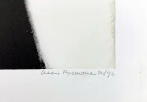 Kees Buurman - Schuine zwarte en witte baan op lichtgeel vlak kopen? Bied vanaf 70!