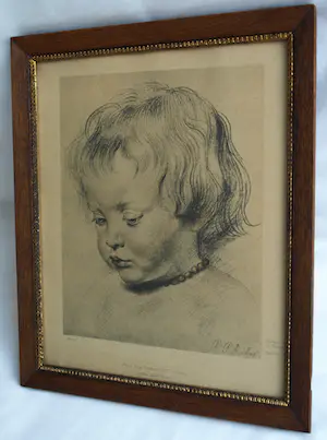 Peter Paul Rubens - Ingelijste prent, “Portret van zijn zoon Nicolas” kopen? Bied vanaf 1!