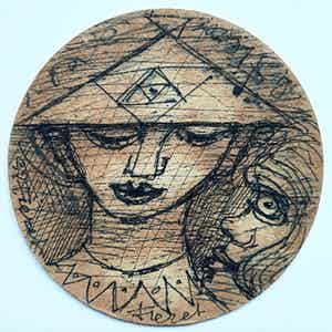 Gerard Fieret - Aziatische schone met enge man in haar personal space, tekening verkocht voor € 55!