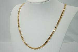 2001- Massief 18 karaats geelgouden "Gourmette" ketting - lang formaat (50cm) kopen? Bied vanaf 920!
