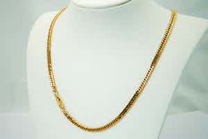 2001- Massief 18 karaats geelgouden "Gourmette" ketting - lang formaat (50cm) verkocht voor € 920!