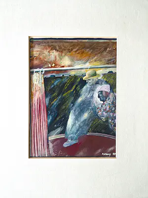 Mick Rooney - in 1977 geschilderde Gouache "man and woman in a surreal landscape" gesigneerd kopen? Bied vanaf 41!