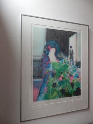 Claude Manoukian - Kleurenzeefdruk FEMME ET FLEURS INGELIJST!! kopen? Bied vanaf 65!