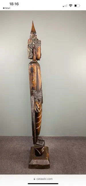 Niet of onleesbaar gesigneerd - Staande houten Boedhha - 175cm kopen? Bied vanaf 1!