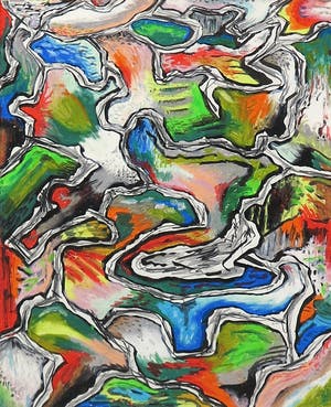 Marjolijn van den Assem - Gemengde techniek, Zonder titel - Ingelijst kopen? Bied vanaf 1!