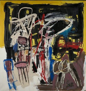 Martin van Wordragen - Olieverf op doek, Stad in het donker - Ingelijst (Groot) kopen? Bied vanaf 250!