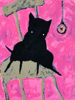 Peter Bastiaanssen - Hondje op stoel I verkocht voor € 45!