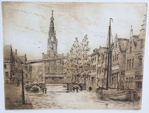 Willem Hopman - Alkmaar, Luttik Oudorp - ets, oplage 50 kopen? Bied vanaf 35!