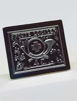 Zilver 999 postzegel 4 cent Zwitserland 1849-1850 verkocht voor € 1!