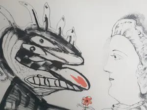 Lucebert - Monster met meisjes - uit de KPN collectie kopen? Bied vanaf 165!