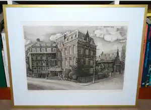 Kik Zeiler - Koninginneweg 1 Amsterdam - ets - Magisch Realisme - incl. gesigneerd boek verkauft für € 80!