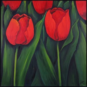 Gabriela Stroe - Olieverf op doek, Tulpen (Groot) kopen? Bied vanaf 60!