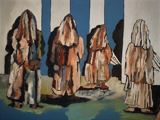 Ruud Cornelisse - Post Cobra Surrealisme olieverf 1969 "Witte Theater" gesigneerd  kopen? Bied vanaf 1!