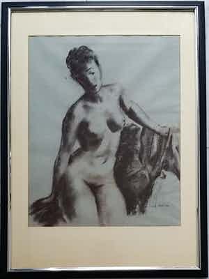 Sierk Schroder - Naakt – gesigneerd & ingelijst – verkocht voor € 475!