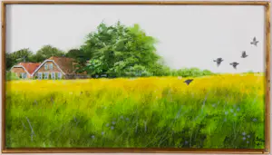 Rien Poortvliet - Gouache en potlood op papier, Patrijzen hebben de boer nodig - Ingelijst kopen? Bied vanaf 1000!