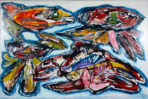 Martin van Wordragen - Olieverf op doek, Diepzeewezens - Ingelijst kopen? Bied vanaf 500!