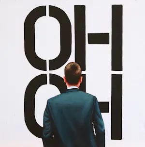 Gerard Boersma - Oh Oh (Schilderij van man kijkend naar schilderij van Christopher Wool) kaufen? Bieten Sie von 150!