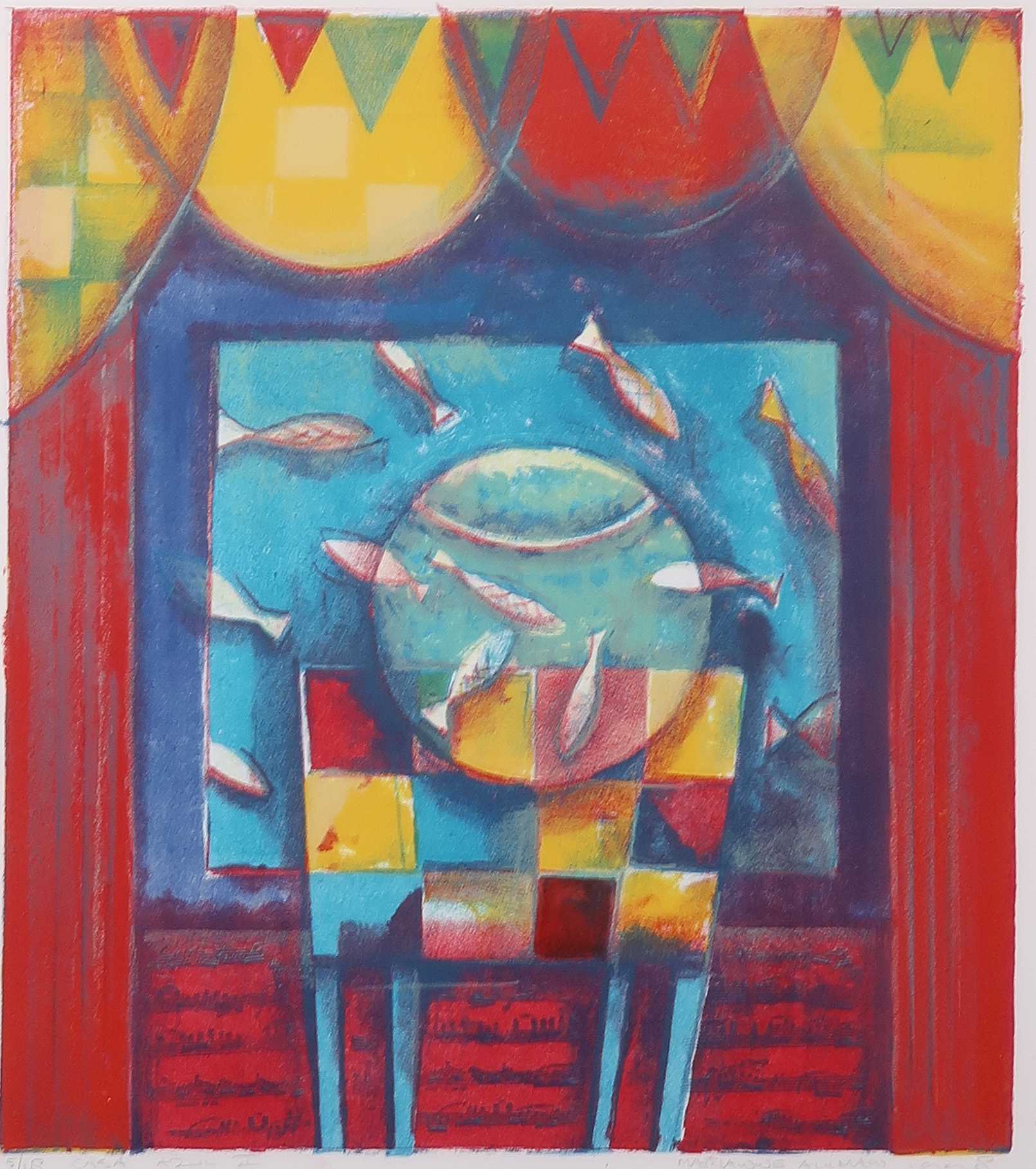 Marianne Aulman - Litho, Casa Azul II - Ingelijst kopen? Bied vanaf 20!