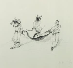 Han Mes - Litho, Op sleeptouw - Ingelijst kopen? Bied vanaf 50!