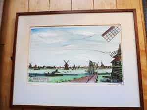 Lense Elzinga - Kleuren Ets, Krommenie anno 1795. verkocht voor € 35!