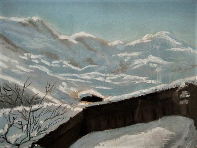 Niet of onleesbaar gesigneerd - Fraai en Groot 1941 Aquarel "Zonnige winterochtend in de Alpen" gesigneerd kopen? Bied vanaf 1!
