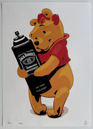Death NYC - handgesigneerde zeefdruk | 'Winnie the Pooh/Jack Daniel's' | 2013 kopen? Bied vanaf 60!