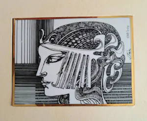 Endre Szasz - (1926-2003) Hollóháza, zeldzame porseleinen plaquette. kopen? Bied vanaf 99!