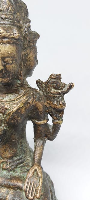 Brons (Onbekend) - Antiek Tara Boeddha Beeld met Drie Gezichten rond 1890 kopen? Bied vanaf 85!