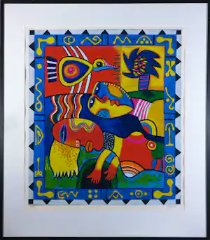 Clemens Briels - Zeefdruk op papier, Des Caribean - Ingelijst (Groot) verkauft für € 120!