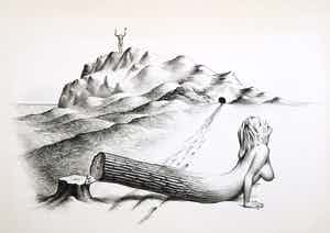 Joop Moesman - Litho, Vooruitzicht verkocht voor € 50!