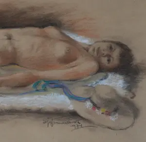 Sjef van der Voort - Liggend naaktmodel kopen? Bied vanaf 150!