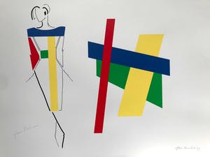 Bob Bonies - & Frans Molenaar: Abstracte compositie - Modeontwerp 2x handgesigneerd 1989 kopen? Bied vanaf 100!