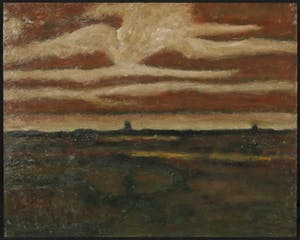 Pieter Haan - Acryl op board, Lot van vier voorstellingen in thema landschap kopen? Bied vanaf 1!