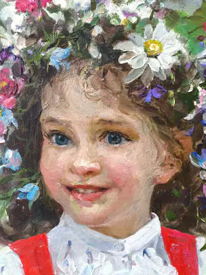 Vladimir Goussev - Portret van een meisje kopen? Bied vanaf 400!