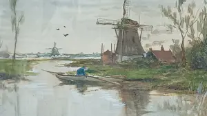 Anton Dirckx - Rivierlandschap met molens kopen? Bied vanaf 100!