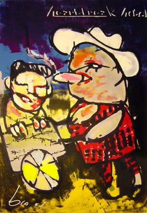 Herman Brood - handgesigneerde zeefdruk Colonel Parker (100x70 cm.) incl. lijst kopen? Bied vanaf 550!